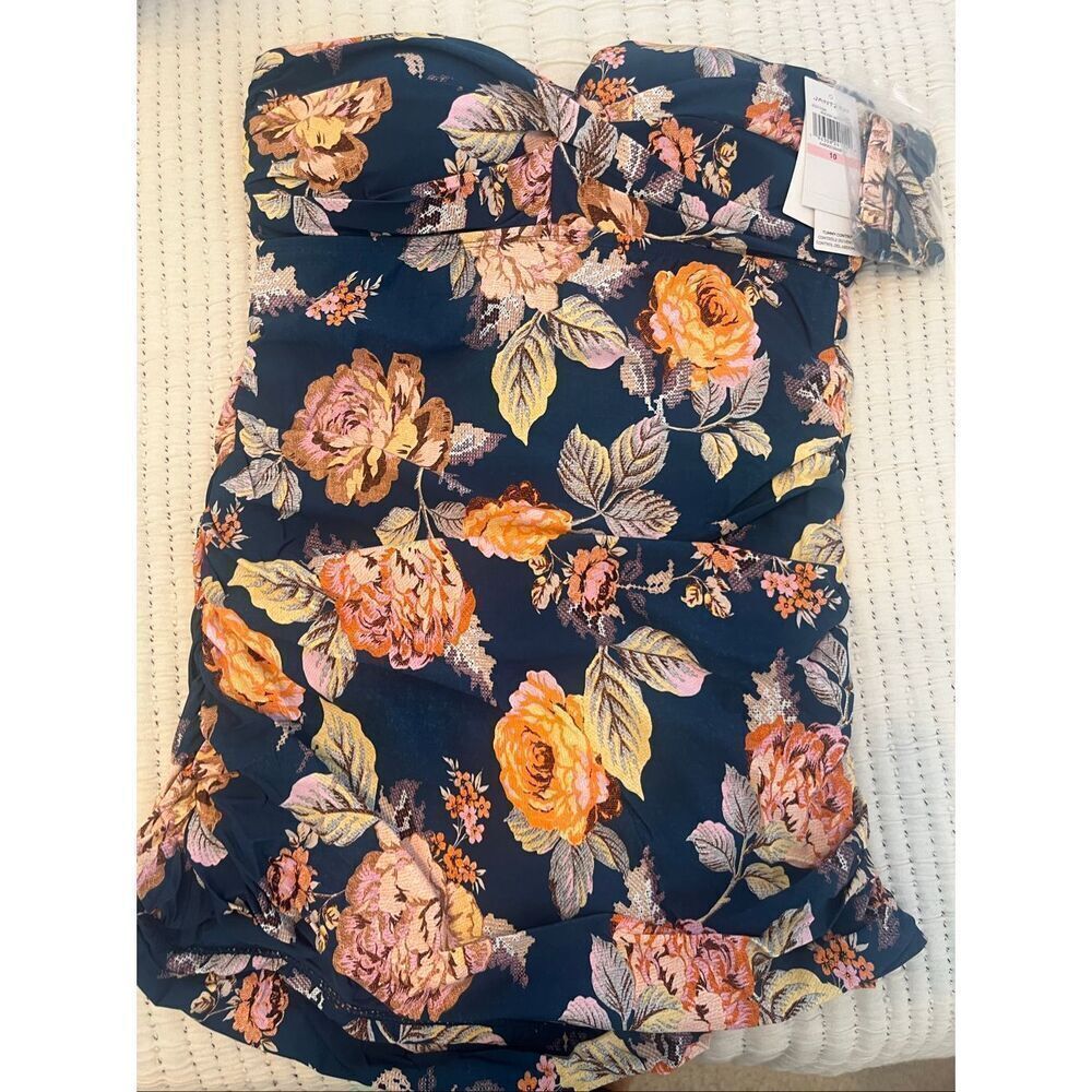 Jantzen Vamp Swim Dress with Removable Straps Tapestry Rose Size 10 NEW NWT - Picture 3 of 13